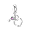Charm Καρδιά με Κλειδί & Ροζ Ζιρκόν – Το Κλειδί για την Καρδιά σου | Sterling Silver 925