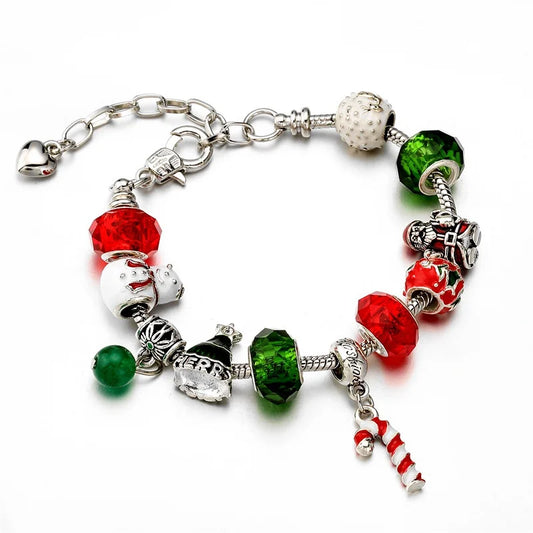 christmas charm bracelet me snowman tree candy cane