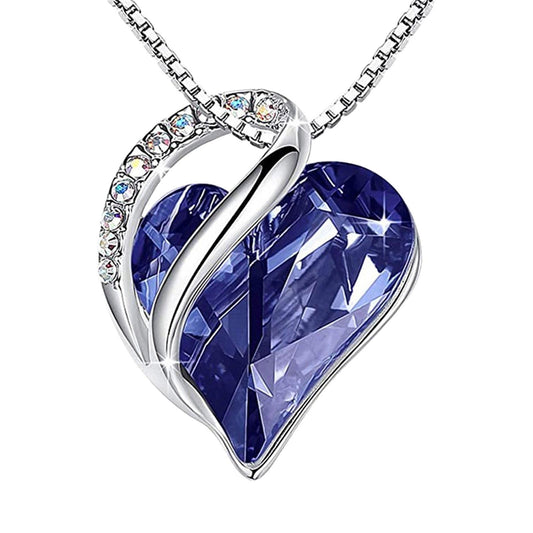 Κολιέ καρδιά με κρύσταλλο αμέθυστου και ζιργκόν