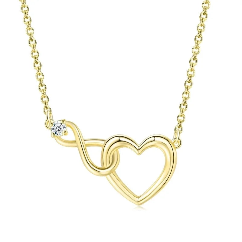romantic gold necklace infinity heart