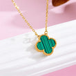 Κολιέ clover πράσινο με χρυσαφι
