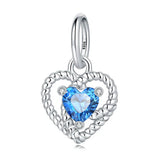 Charm Καρδιά με Μπλε Ζιρκόν & Σχέδιο Πλεξούδας – Λάμψη, Αγάπη & Πολυτέλεια | Sterling Silver 925