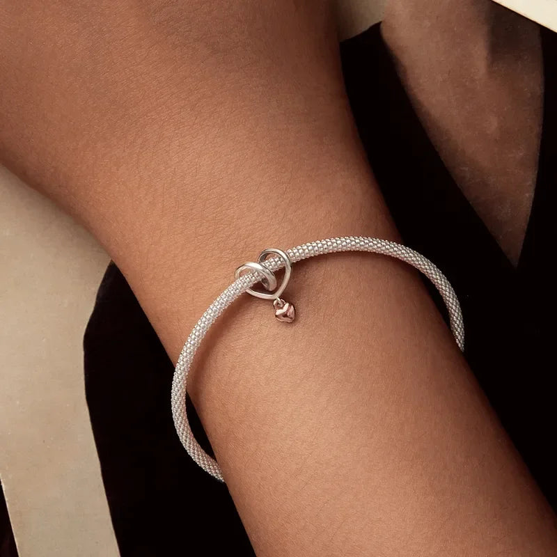 Ασημένιο charm με χάραξη family και καρδιά