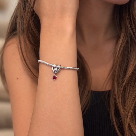 Charm καρδιά με βέλος “I love you forever” και στρας -925 Silver Plated