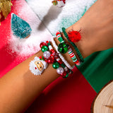 christmas santa charm bracelets σε γυναικείο καρπό