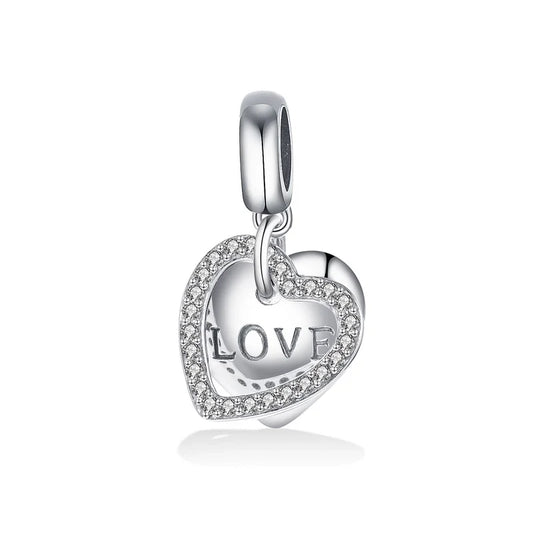Κρεμαστό charm καρδιά love με ζιργκόν