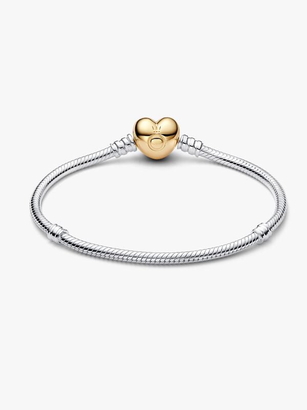 Βραχιόλι snake chain με clasp καρδιά – sterling silver