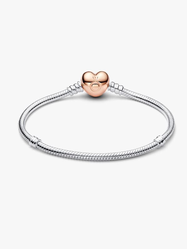Βραχιόλι με καρδιά clasp σε ροζ χρυσό χρώμα – sterling silver 925