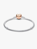 Βραχιόλι με καρδιά clasp σε ροζ χρυσό χρώμα – sterling silver 925