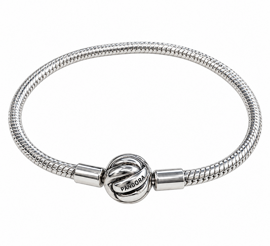 Ασημί Βραχιόλι Snake Chain με Στρογγυλό Κούμπωμα για Charms . Sterling silver 925