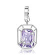 Charm με μοβ πέτρα emerald cut – sterling silver 925