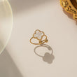 minimal gold ring me tetrafyllo charm