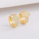 Glam σκουλαρίκια με σταυρό και πέτρες