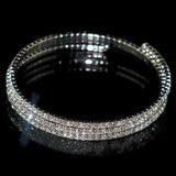 elegant triple row crystal bracelet close up
