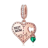 Charm Best Mom από ροζ επιχρυσωμένο ασήμι 925