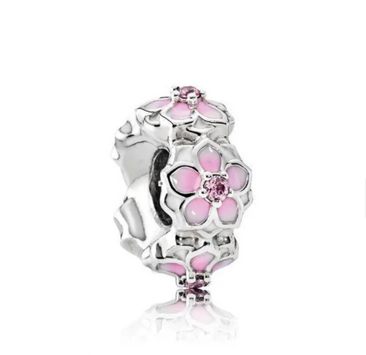 Charm λουλούδι ροζ με ζιργκόν