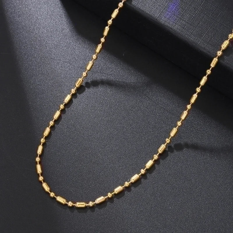 Χρυσαφι minimal κολιέ με επιμήκεις και στρογγυλές χάντρες