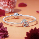 Πολύχρωμο charm με λουλούδι και πασχαλίτσα – sterling silver 925
