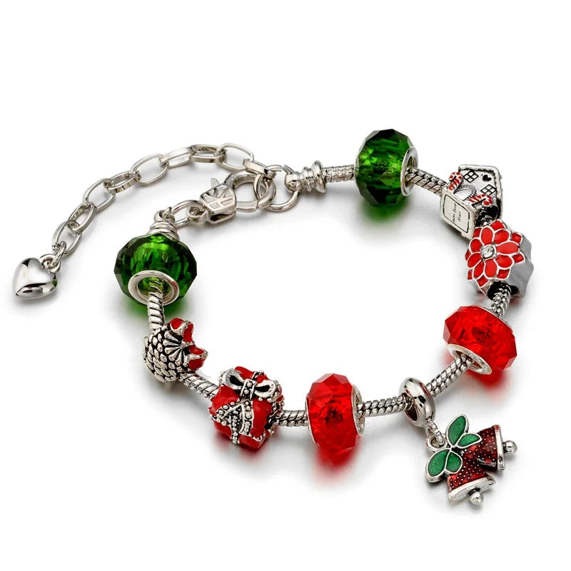 christmas charm bracelet me gift poinsettia kai bells