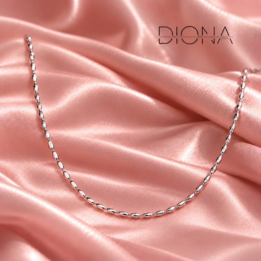 Ασημένιο Κολιέ 925 με Λεπτή Στριφτή Αλυσίδα – sterling silver 925