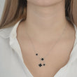 Κολιέ από ασήμι 925 με μαύρα τριφύλλια silver jewerly