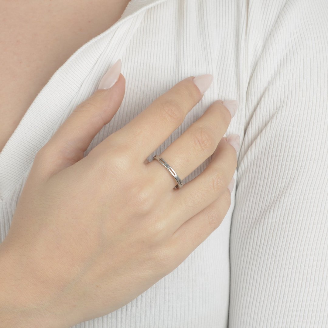 Ασημί δαχτυλίδι με γεωμετρικό σχέδιο | silver geometric ring, modern jewelry.