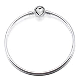Ασημι βραχιόλι με κούμπωμα καρδιά