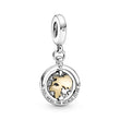 Charm υδρόγειος 925 Silver Plated σε ασημί και χρυσαφί
