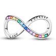 charm απειρου love forever με πολυχρωμες πετρες απο ασημι 925