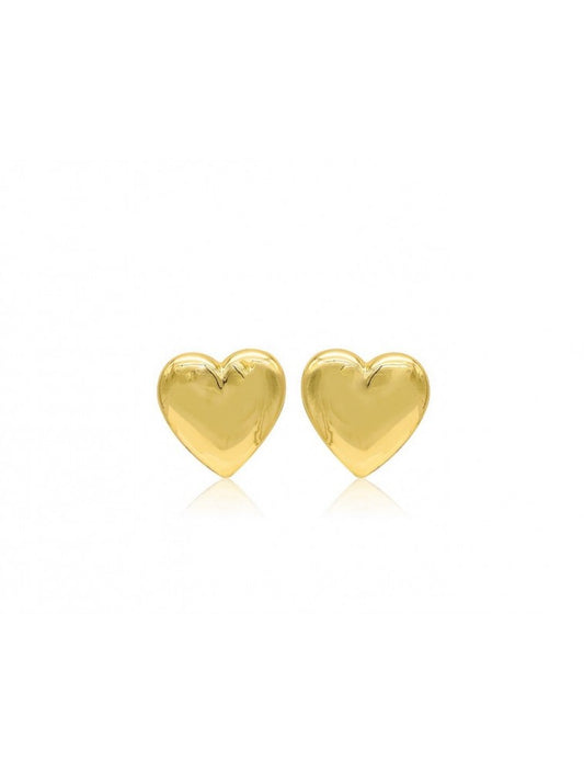 Σκουλαρίκια καρδιά από επίχρυσο ατσάλι