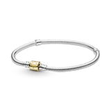 Ασημένιο βραχιόλι με χρυσό clasp – sterling silver 925