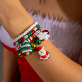 «Πολύχρωμο χριστουγεννιάτικο βραχιόλι με charms Άγιο Βασίλη, δέντρο και καμπανάκια»