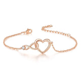 delicate infinity heart bracelet rose gold