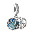 charm dangling ελάφι με μπλε σχέδιο