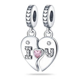 Charm ζευγαριού "I ❤️ U" από ασήμι 925