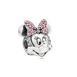 Charm Minnie με ροζ φιόγκο και πέτρες