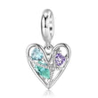 Charm καρδιά με πολύχρωμες πέτρες – sterling silver 925