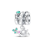 Charm περιστέρι ειρήνης με πράσινες πέτρες