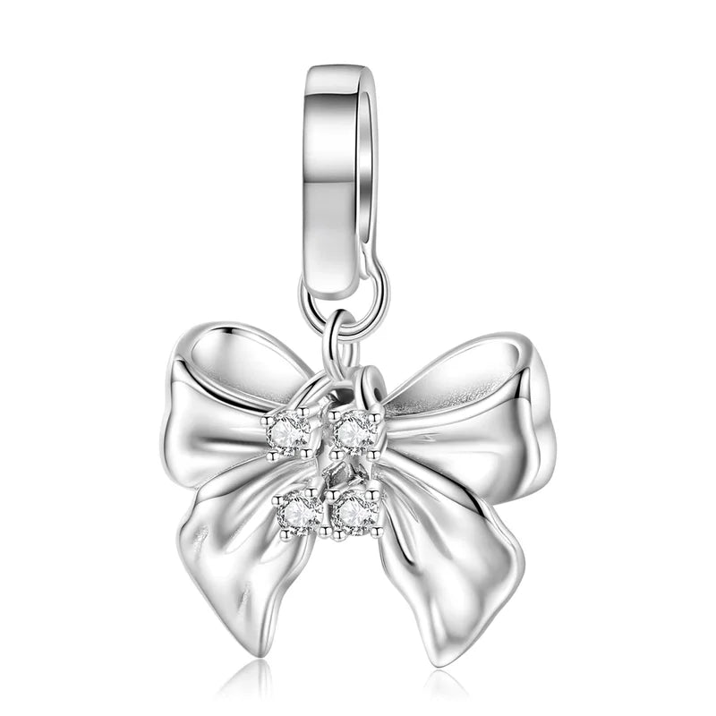Charm φιόγκος με ζιρκόνια από ασήμι 925
