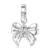 Charm φιόγκος με ζιρκόνια από ασήμι 925
