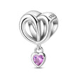 Charm Διπλή Καρδιά με Ροζ Ζιρκόν – Τρυφερότητα & Αγάπη χωρίς Όρια | Sterling Silver 925