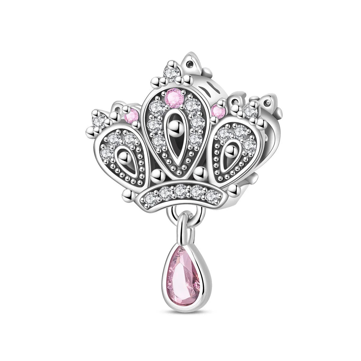 Charm Στέμμα με Ροζ Ζιρκόν – Πριγκιπική Λάμψη & Θηλυκή Φινέτσα | Silver Plated