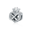 Charm Καρδιά με Άπειρο & Στέμμα – Βασιλική Αγάπη Χωρίς Τέλος | Silver Plated