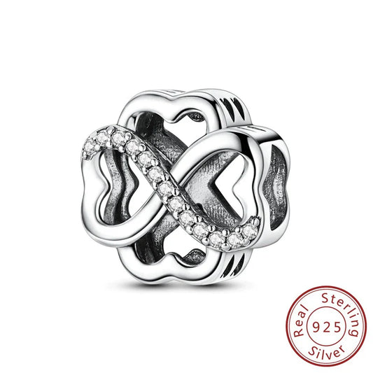 Charm Άπειρο με Καρδιές & Λευκά Ζιρκόνια – Αγάπη Χωρίς Τέλος | Sterling Silver 925