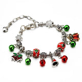 christmas charm bracelet me red green beads