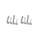 Ασημί σκουλαρίκια με ζιργκον διπλής σειράς