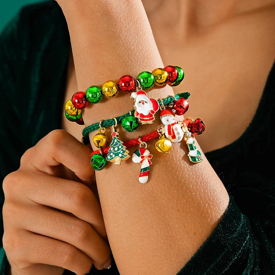 Χριστουγεννιάτικα βραχιόλια με charms και κουδουνάκια