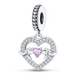Ασημένιο charm με καρδούλα και angel wings