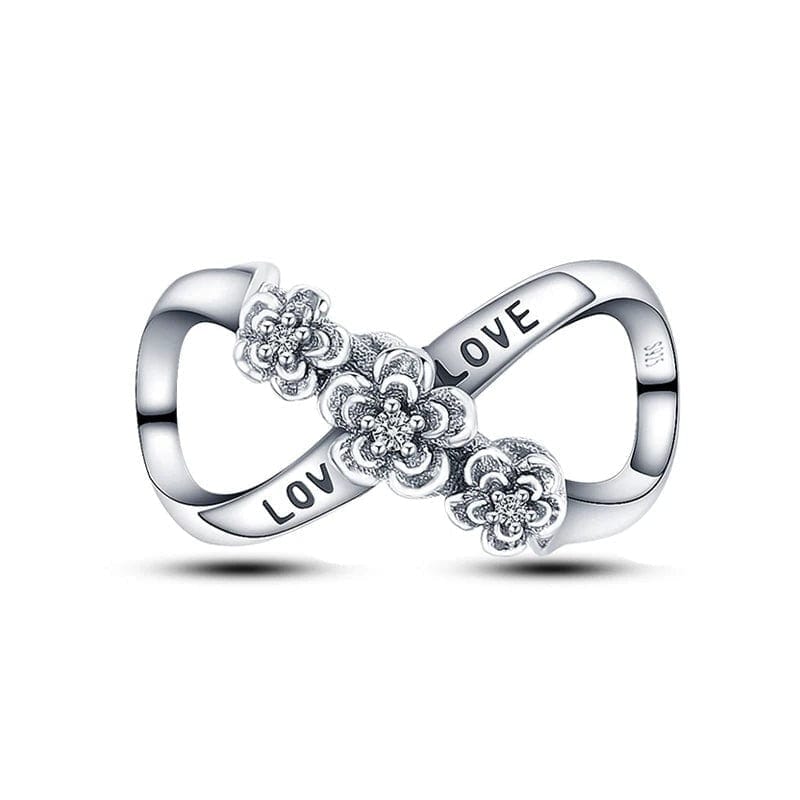 Charm απείρου love με λουλούδια από ασημι 925 – ρομαντικό κόσμημα