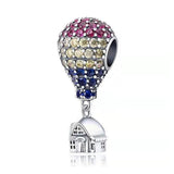 Charm Αερόστατο με Σπίτι – Όνειρα που Πετούν Ψηλά | Silver Plated